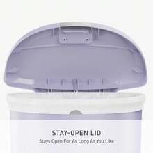 Simplehuman Semi-Round Step Can, 50L / 13 Gallon Kitchen Trash Can, Studio Edition, Pet-Proof Slide Lock, 150,000-Step Pedal, Lid Shox? Silent Close, Lilac Plastic - ColorG - 查看 6