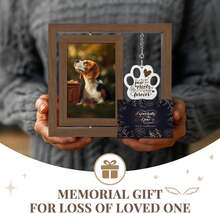 PIKPEOD Pet Memorial Picture Frame Gifts For Loss Of Dog Cat, Sympathy Remembrance Bereavement Condolence Gift For Dog Cat Pet Passing Away, Personalized Wooden Picture Frames 4x6 - ColorB - View 7