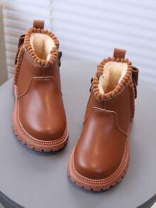 Infant Boots/Infant Lightweight Soft Sole Faux Fur Warm Boots - Brown - View 4
