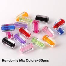 60pcs Transparent Inlaid Color Tube Beads, Acrylic Rectangular Spacer Beads With Large Holes, For DIY Jewelry Making, Bracelets, Necklaces, Phone Charms - Multicolor - View 11