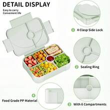 Multi-Compartment Bento Box, Leak-Proof Portable Food Container, Large Capacity Reusable Lunch Box Suitable For Travel, Picnic, Office - 1 Item - View 7