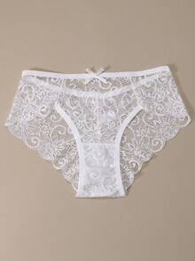 3pcs/Set Women's Low Waist Lace Sexy Thong Panties - Multicolor - View 4