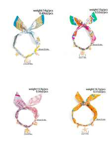 1 pieza Pañuelo estampado con estilo bohemio con colgante de dije de estrella de mar, concha, flor, mariposa y corazón, lujoso y elegante, adecuado para boda, fiesta, vacaciones, uso casual, estilo callejero, mujeres y parejas, regalo de vacaciones y cumpleaños - Dorado - Ver 5