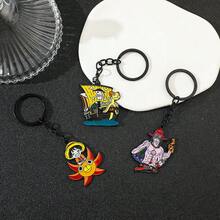 1pc Anime One Piece Keychains, Monkey D. Luffy, Portgas D. Ace & Thousand Sunny Pirate Ship Metal Enamel Key Holder, Car Key & Backpack Accessories For Anime Lovers - Multicolor - View 5
