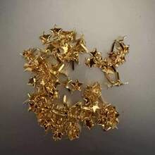 100个/200个金色迷你铆钉纸扣 - 光滑圆形和星形 - 多用途剪贴簿装饰和办公用品，适用于工艺品、DIY项目、文件整理、计划本、文具、情人节手工装饰品 - 彩色 - 查看 12
