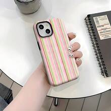 Funda para teléfono con estampado de rayas, compatible con fundas  y Apple. Fabricada en TPU, ofrece un tacto agradable y protección contra golpes y caídas. Un regalo ideal para amigos y familiares. - Blanco - Ver 6