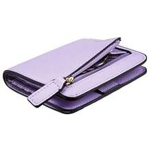 Toughergun Women's Small Slim Leather Wallet With RFID Protection, Compact Bifold Mini Purse With Clear ID Window - CH Light Purple - View 8