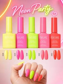 GMUME 5件套霓虹指甲油套装，7.5ml可卸UV/LED灯，霓虹绿、粉、黄、橙亮色，适合夏季派对狂欢，美甲凝胶套装，美甲礼品，美甲沙龙用品，专业美甲凝胶套装，美甲套装套装 - 彩色 - 查看 13
