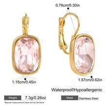 S SHOPBOHO 1pr Gold Large Clear Crystal Square Zirconia Clip On Earrings For Women Closed-Back Huggie Secure Fit No Lost Earring For Women - Yellow Gold - View 10