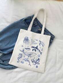 Free Shipping, Local Delivery In Mexico, Delivery In 4 Days. 1 Reusable Blue Bow-Shaped Handbag, Large-Capacity Foldable Casual Shopping Bag, Minimalist Bohemian Style Tote Bag Suitable For Work, Travel, Shopping, School, For Teens, College Girls, And Office Workers. - 熒光色 - 查看 5