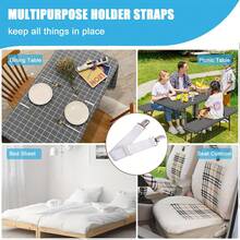 5 Clips de fijación de mantel con estilo de correa oculta, clips elásticos ajustables para manteles de mesa de picnic, adecuados para uso en interiores y exteriores, adecuados para mesas de comedor gruesas, manteles de banco, fiestas, restaurantes, camping, accesorios para caravanas - Multicolor - Ver 4