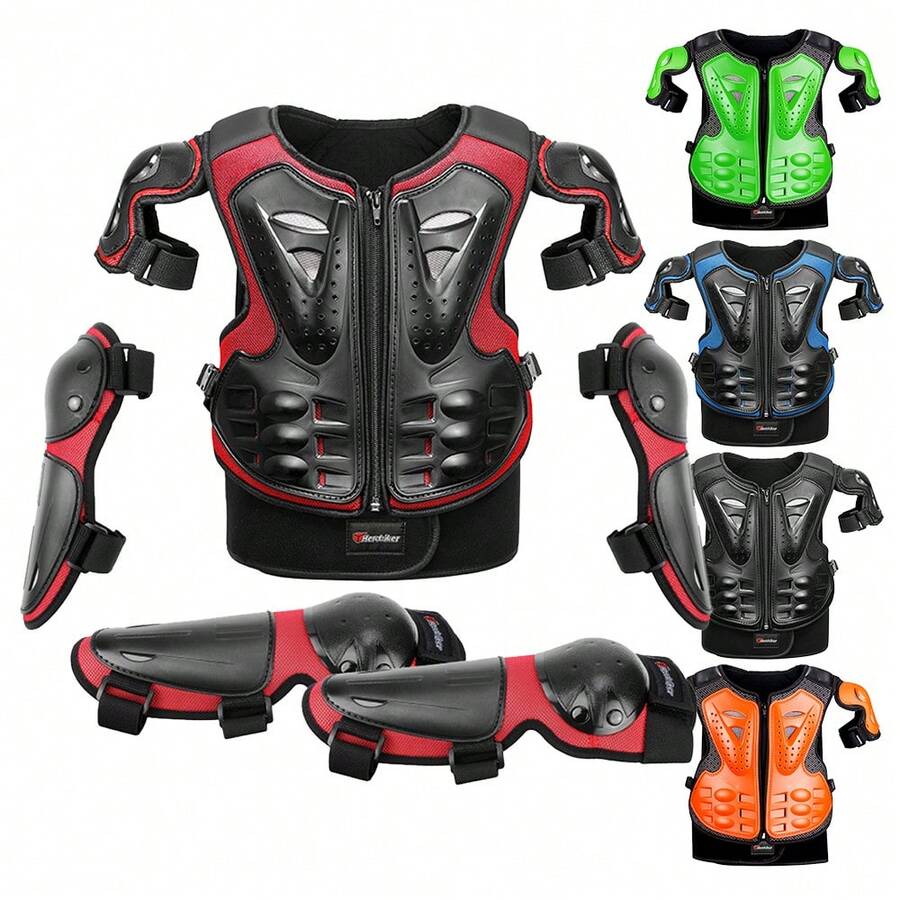 HEROBIKER 1 pieza Armadura de motocicleta todoterreno tipo caballero para protección de pecho y espalda, protección para motociclismo, armadura antideslizante unisex para rodillas y codos, regalo esencial para el jinete - A - Ver 1