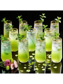 5/3/1 Striped Gold Rim High-End Party Cups, Beverage Cups, Sparkling Water Cups, Multi-Drink, Champagne Cups, Suitable For Parties And Weddings, Reusable, Holiday Parties, Weddings, Birthdays, Banquets, Thanksgiving And Easter - View 3