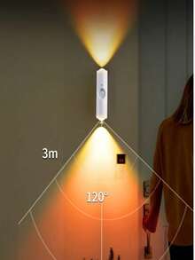 New Magnetic Wall Lamp Rechargeable Night Light Smart Motion Sensor Light Self-Adhesive Hill Dual Cat Eye Atmosphere Light For Stairs Indoor Outdoor Balcony - 1-piece Wall Lamp, White With Seven-color Gradient RGB - View 4