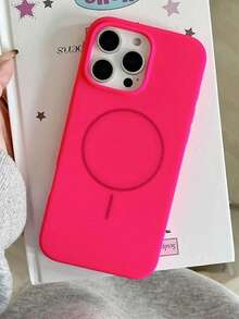 奢華螢光液態矽膠手機殼，適用於 iPhone 18 Pro Max 17 Air 16 15 14 13 12 17 Pro Max Plus，磁吸軟殼 - 玫紅色 - 查看 6