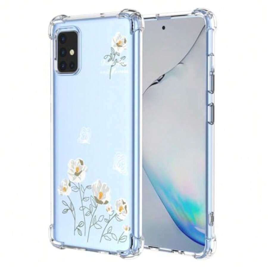 Case For, Transparent Case With Aesthetic Butterfly And Flower Designs, Anti-Yellow Soft Silicone Slim Anti-Shock Anti-Scratch TPU Bumper Case - 三星 Galaxy A51 - 查看 1