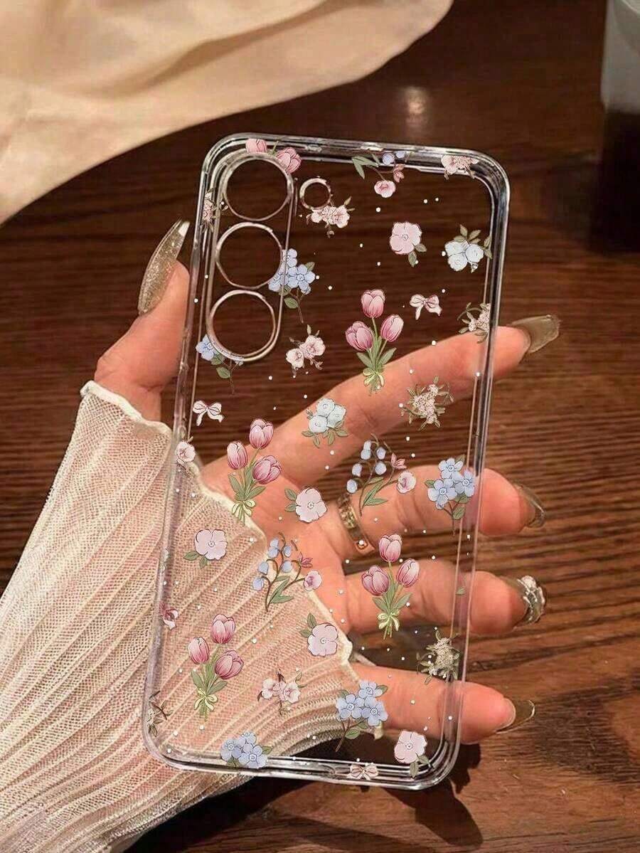 1 Piece Soft Phone Case With Minimalist Tulip And Star Pattern, Compatible With Huawei Honor, , Galaxy A04e/12/A13/A14/A34/A50/A52/A53/A54/S21/S22/S23/S24/S25/S25Ultra/S25FE/S26/S26 PLUS/S26 ULTRA/S26 EDGE, 6A/7A/8A, 12T/13T/15T/15T Pro - 款式 6(1 件) - 查看 1