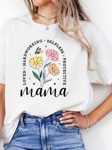 1 Piece Funny Bread Baking T-Shirt "Mama Makes Urdough Bread", "Urdough Starter" Sweatshirt, Gift For Baker Mom, Baker Joke T-Shirt, Gift For Mom, 180g 100% Cotton - 白色 5 - 查看 8