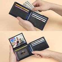 Wallet for Men Slim Rfid Leather 2 ID Window With Gift Box Slim, Rfid, 2 ID Window, With Gift Box, Slim, Rfid - Clásico negro-nuevo - Ver 5