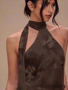 Vestido de tirantes mini con espalda descubierta y estampado de lunares elegante para mujer - Multicolor - Ver 6