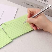 200pcs Double-Sided Colored Index Cards With Loose-Leaf Binder Cover, PP Vocabulary Notebook With Cover, Memo Cards, 5 Colors, School Supplies - A - View 3