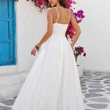 Vestido bordado para vacaciones para mujeres - Azul - Ver 3