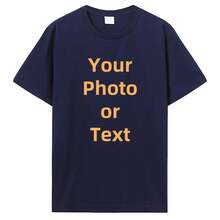 Camiseta Personalizada, Camiseta con tu Foto, Logotipo de Marca o Texto, para Hombre y Mujer, Algodón Premium, Regalo - Blanco - Ver 4