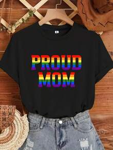 [Custom Product] Custom GBT Text T-Shirt, GBTQ Customization With Your Own Rainbow Text, Personalized Gay T-Shirt, Gay Pride Clothing, Spanish Wedding T-Shirt, Spanish Gift, GBTQ Birthday, Matching Gay T-Shirt, Elegant Party Outfit/Elegant Ladies T-Shirt/Suitable Blouses For Curvy Women/Prom Skirts/Casual Wear - 黑色 - 查看 6