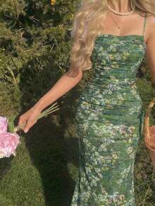 Women Midi Dresses - Green - View 10