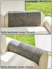 1 Pc Minimalist Solid Color Sofa Cushion, Non-Slip Stain Resistant, Machine Washable, All Season Use, Pet Friendly, Sofa Protector Cover For Pet Family, Available In 1/2/3/4 Seater - Dark Grey - View 10