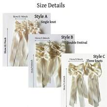 6 pièces Décorations de nœuds en ruban de satin, nœuds de style ballerine convenant pour la décoration de mariage, gâteaux, bouteilles et bougeoirs ; nœuds d'emballage cadeau élégants ; également applicables pour la Fête des Mères, l'anniversaire, le mariage, l'anniversaire de mariage, l'enterrement de vie de jeune fille, la décoration de boîtes de parfum et de bougie. - Voir 4