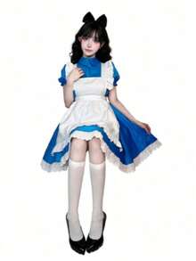 Alice In Wonderland Princess Maid Dress, Countryside Lolita Style Halloween Costume, Party Dress - Multicolor - View 4