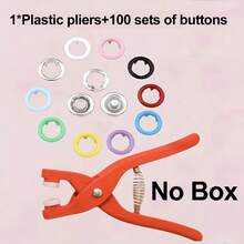 Set Of 101 Colorful Metal Snap Fasteners With Pliers And Tools For Hand Sewing Of Clothes, Hats And Bags, Essential For DIY Projects For Beginners. - 101 Pcs B - View 5