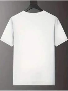 Camiseta de manga corta para hombre con diseño de estampado de fe cruzada - Estilo moderno con cuello redondo regular - Blanco - Ver 3