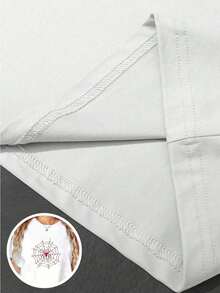 Blusas Camiseta de Dragón del Zodiaco 180G Blanco Camiseta, Impresión de Patrones de Signos del Zodiaco, Alta Calidad de Impresión, Cuello Redondo, Ajuste Básico Suelto, Transpirable, Versátil, Lavable a Máquina, Cómodo, Diario, Casual, Deportes, Verano Esencial - Blanco - Ver 6