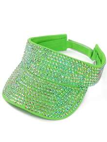 1pc Women's Wide Brim Rhinestone Embellished Adjustable Snapback Hat, High Quality, Shiny Diamonds, Unisex, Suitable For Travel, Vacation, Daily Use, Summer - Multicolor - View 28