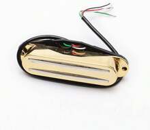 Swhmc Gold Hot Rail Humbucker Pickup Single Coil Sized 4 Wires For Fender Stratocaster Squier Electric Guitar - High Output Noise Cancelling Strat Pickups - Màu A - Xem 1