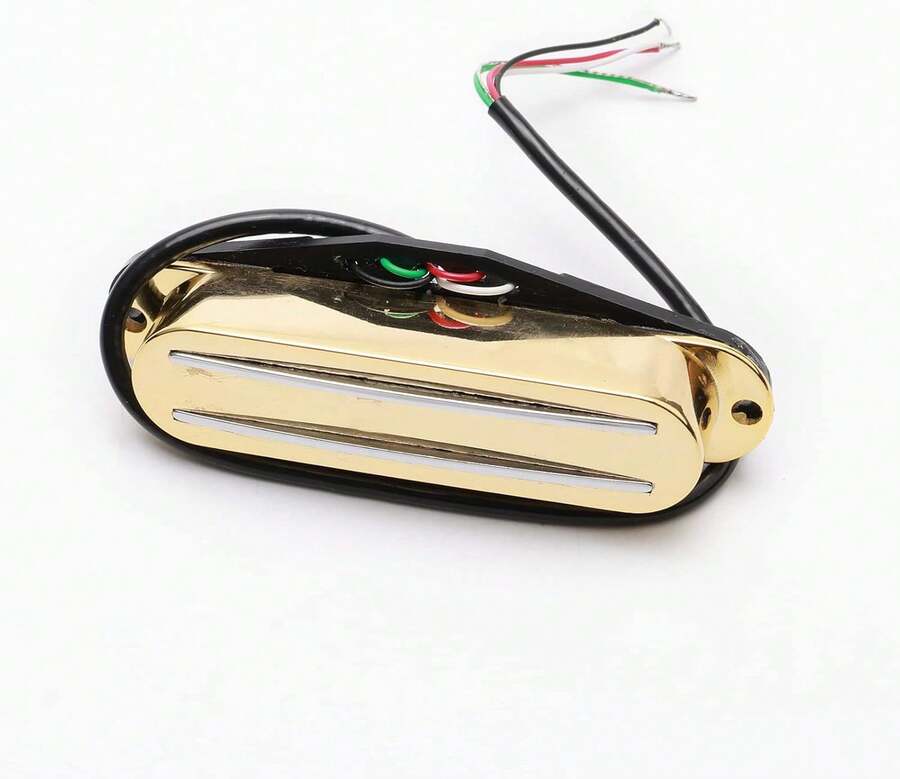 Swhmc Gold Hot Rail Humbucker Pickup Single Coil Sized 4 Wires For Fender Stratocaster Squier Electric Guitar - High Output Noise Cancelling Strat Pickups - Màu A - Xem 1