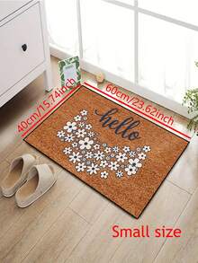 1pc Hello Blue & White Daisy Floral Doormat, Non-Slip Absorbent Entryway Rug, Low-Profile Front Door Mat, Machine Washable Indoor Outdoor Floor Carpet, Cute Flower Welcome Mat For Porch/Kitchen/Bathroom, Farmhouse Home Decor - 1PC - View 12