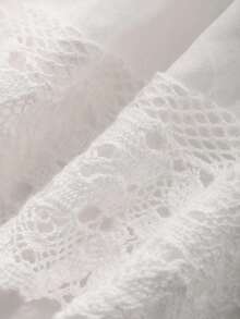 Flared Skirt With Contrasting Lace For Women - White 3 - View 6