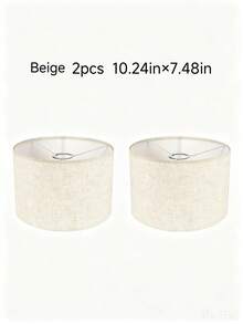 GYJAETM 2pcs Natural Linen Lampshades, Drum-Shaped Table Lamp Shades, Classic Modern Drum Lampshades, Beige Floor Lamp Shades, Handmade Natural Linen, Best Birthday Gift - 白色 - 查看 17