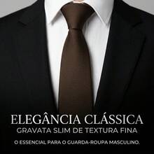 Men's Tie In A Solid Color, Matte Finish, Fine Texture, Ideal For Formal Suits, Weddings, Grooms, A Professional And Sophisticated Look. - Coffee Brown - View 1