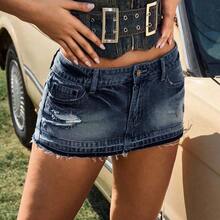 Women Denim Shorts - Negro01 - View 8
