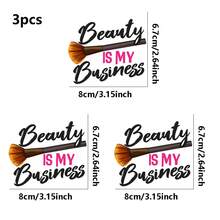 1pc/2pcs/3pcs Beauty Is My Business Pattern Heat Transfer Stickers, Suitable For DIY T-Shirts, Jeans, Pillows, Backpacks, Hats And Sofa Covers, Waterproof, Fade-Resistant, Durable, Washable Plastic Stickers, Fun Patterns, Fabric Decoration, Clothing Embellishment, Craft Enthusiasts - Multicolor - View 10