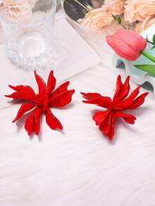 1 Đôi bông tai kiểu Pháp cổ điển sang trọng, thiết kế hoa 3D phóng đại, bông tai cá nhân hóa dành cho nữ, phù hợp cho đám cưới, tiệc tùng và công sở. - Bông tai hình hoa lớn - Xem 3