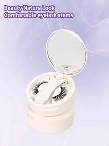 1 Pair Magnetic False Eyelashes, Natural Criss-Cross Magnetic Eyelashes, No Glue Needed, Reusable, Convenient, Quick To Apply And Remove, Comes With Magnetic Eyelash Applicator And Mirror - Black - View 4