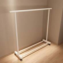 Nueva llegada Perchero móvil de barra única de uso intensivo con ruedas, organizador de ropa de gran capacidad para dormitorio, armario y apartamentos de alquiler, estantería de ropa independiente resistente - Multicolor - Ver 8