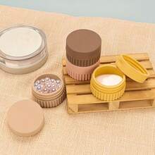 1pc Silicone Refillable Container, Silicone Travel Jar With Lid, Portable Travel Powder Compact, Cream Jar With Lid, Toiletry Travel Container, Suitable For Body Cream, Lotion, Jewelry Storage Box - Multicolor - View 2