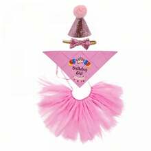 Porch Goose Birthday Outfit, Crown Hat With Scarf And Tulle Skirt Goose Statue Clothes Garden Decoration - 粉色 - 查看 6