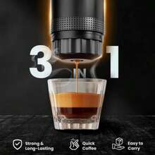 Portable Coffee Maker, Compatible With Coffee Powder And Capsules, USB Heated Small Home Coffee Pot, Outdoor/Car/Home Espresso Machine - Black - View 3